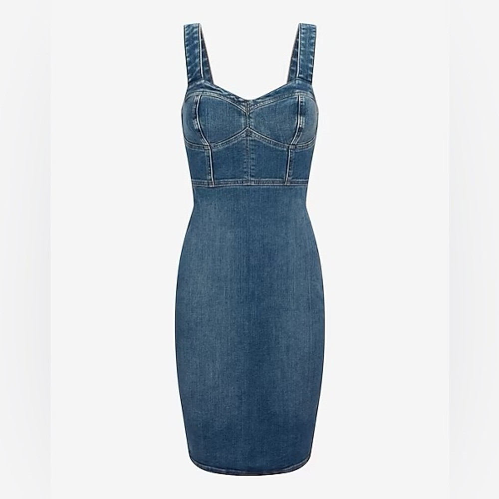 Express Sweetheart Neckline Corset Denim dress